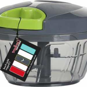 Cambom Manual Food Chopper – Hand Pull Vegetable Cutter with Stainless Steel Blades, BPA-Free, 550ml Capacity (Gray)