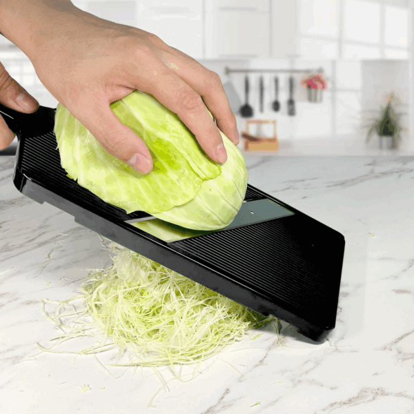 Large Vegetable Slicer for Cabbage, Potato, Onion – Fine Shredder Blade – Kitchen Mandoline Cutter for Salad, Tacos, Chips – Black - Image 2
