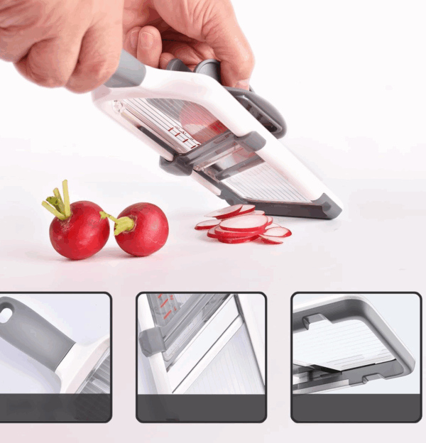 Mandoline Slicer for Kitchen – Adjustable Handheld Vegetable Cutter with Safety Guard Slice Smarter. Cook Faster. Clean Easier - Image 4