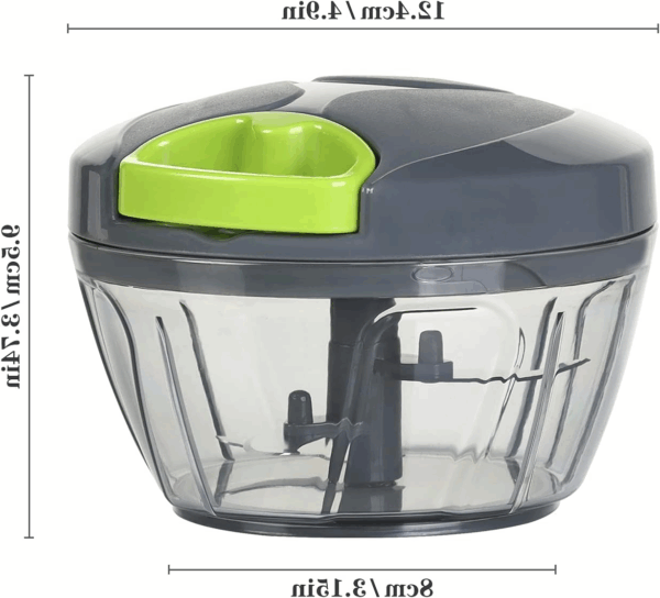 Cambom Manual Food Chopper – Hand Pull Vegetable Cutter with Stainless Steel Blades, BPA-Free, 550ml Capacity (Gray) - Image 5
